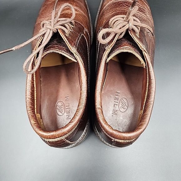 Neil M Wynne Leather Oxfords Dress Shoes Java Brown Men's 9 EEE Extra Wide - Picture 6 of 13